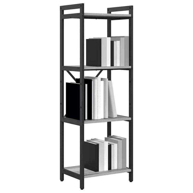 Casa si Gradina - Mobilier - Biblioteci si rafturi - Biblioteci - Biblioteca sonoma gri 40 x 30 x 118 cm Lemn si otel - Infinity.ro