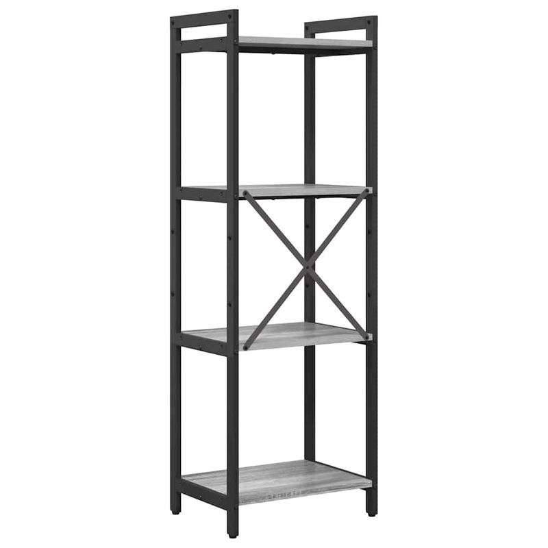 Casa si Gradina - Mobilier - Biblioteci si rafturi - Biblioteci - Biblioteca sonoma gri 40 x 30 x 118 cm Lemn si otel - Infinity.ro