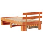 Casa si Gradina - Mobilier - Paturi si accesorii - Paturi - Cadru de pat cu sertar cu headboard cu depozitare Maro ceruit 90 x 200 cm Lemn de brad - Infinity.ro