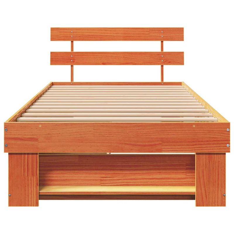 Casa si Gradina - Mobilier - Paturi si accesorii - Paturi - Cadru de pat Maro ceruit 75 x 190 cm Lemn de brad solid - Infinity.ro
