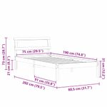 Casa si Gradina - Mobilier - Paturi si accesorii - Paturi - Cadru de pat Maro ceruit 75 x 190 cm Lemn de brad - Infinity.ro
