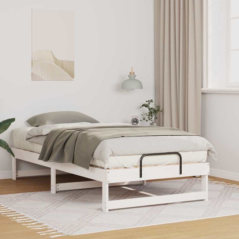 Casa si Gradina - Mobilier - Paturi si accesorii - Paturi - Cadru de pat cu maneri de transport Alb 75 x 190 cm - Infinity.ro