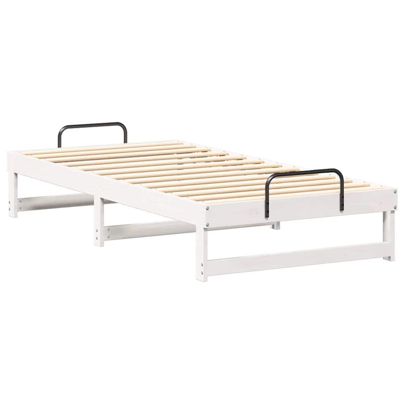 Casa si Gradina - Mobilier - Paturi si accesorii - Paturi - Cadru de pat cu maneri de transport Alb 75 x 190 cm - Infinity.ro