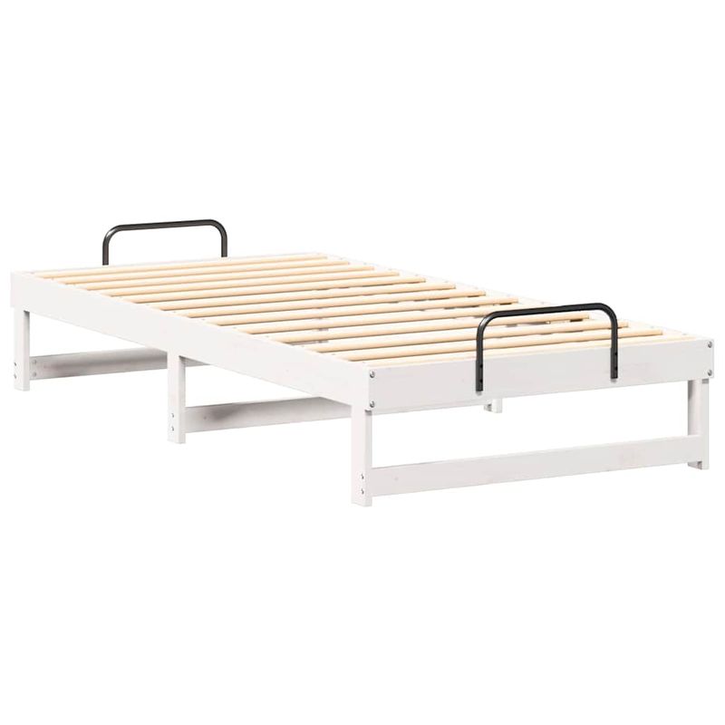 Casa si Gradina - Mobilier - Paturi si accesorii - Paturi - Cadru de pat cu maneri de transport Alb 75 x 190 cm - Infinity.ro