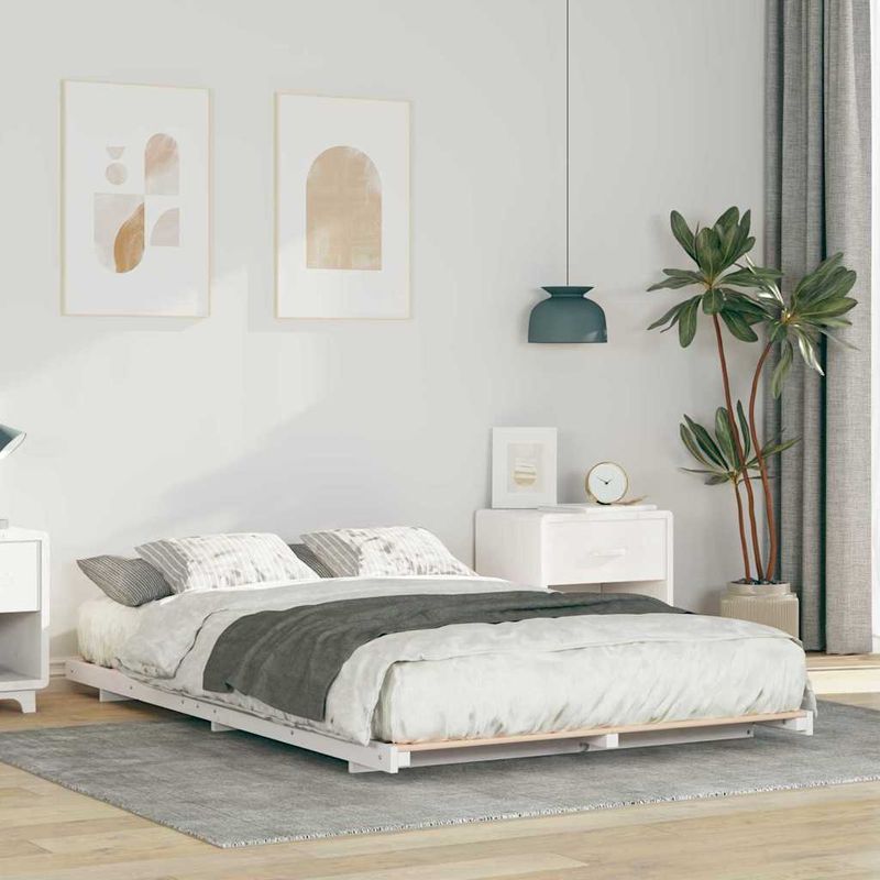 Casa si Gradina - Mobilier - Paturi si accesorii - Paturi - Cadru de pat de podea Alb 120 x190 cm Lemn masiv de pin - Infinity.ro
