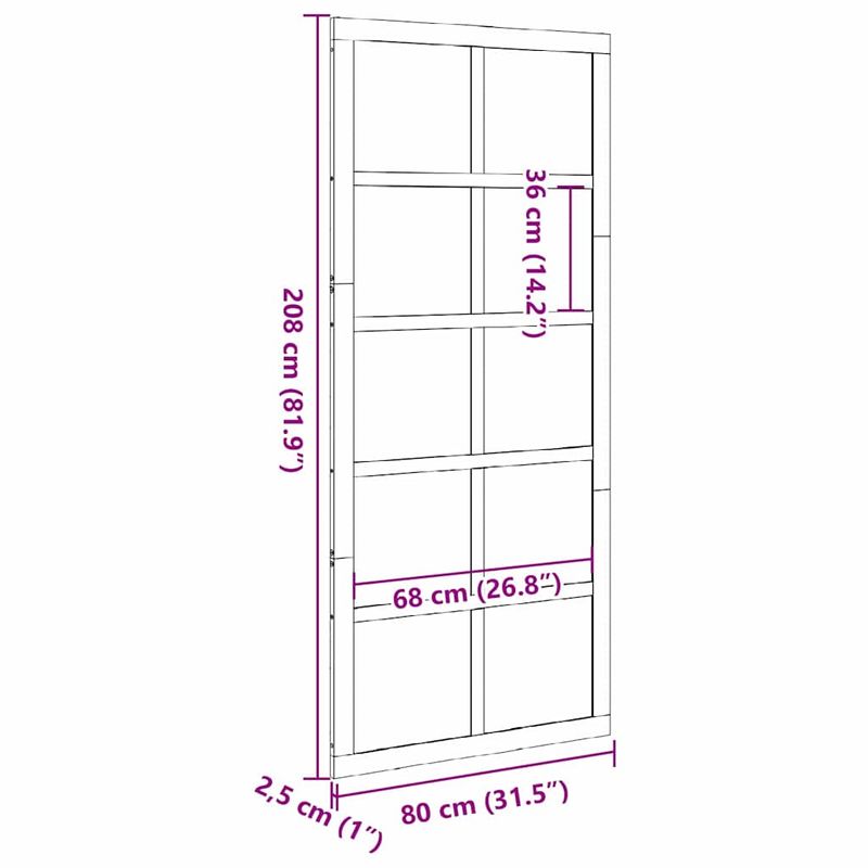 Casa si Gradina - Constructii - Usi interior, exterior si garaj - Usi interior - Usa hambar Maro 80 x 210 cm Lemn masiv de pin - Infinity.ro