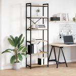 Casa si Gradina - Mobilier - Biblioteci si rafturi - Biblioteci - Biblioteca Stejar sonoma 60 x 30 x 188 cm MDF si Otel - Infinity.ro