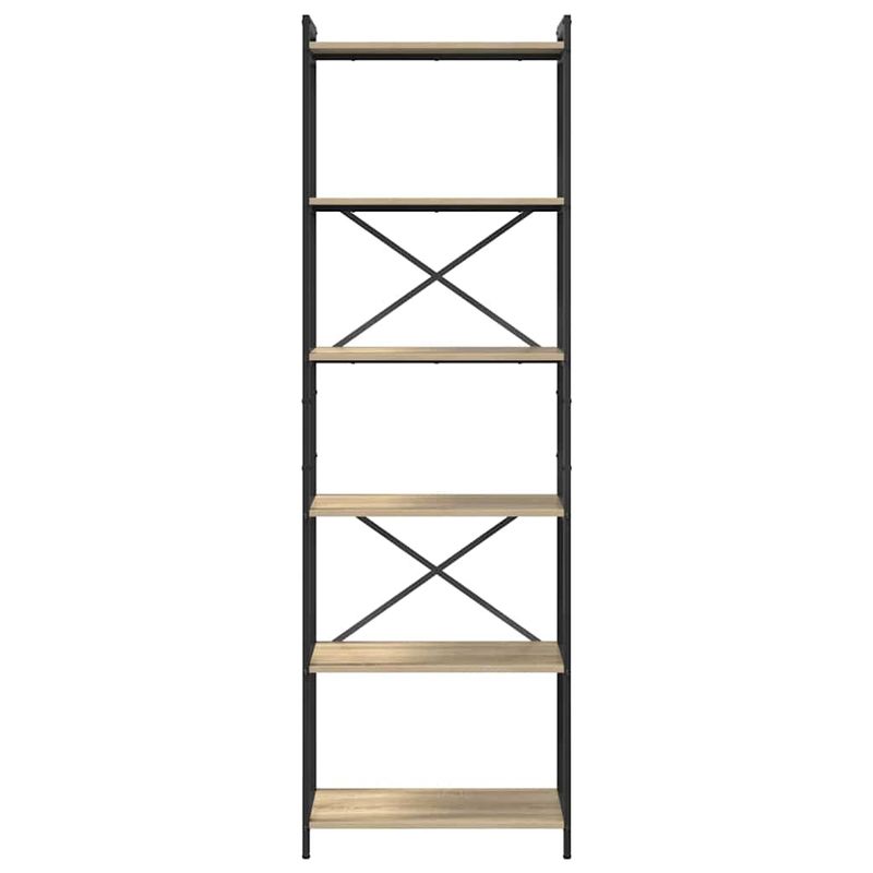 Casa si Gradina - Mobilier - Biblioteci si rafturi - Biblioteci - Biblioteca Stejar sonoma 60 x 30 x 188 cm MDF si Otel - Infinity.ro