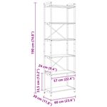 Casa si Gradina - Mobilier - Biblioteci si rafturi - Biblioteci - Biblioteca Stejar sonoma 60 x 30 x 188 cm MDF si Otel - Infinity.ro