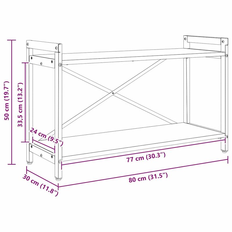Casa si Gradina - Mobilier - Biblioteci si rafturi - Biblioteci - Biblioteca Stejar negru 80 x 30 x 48.5 cm Lemn compozit - Infinity.ro