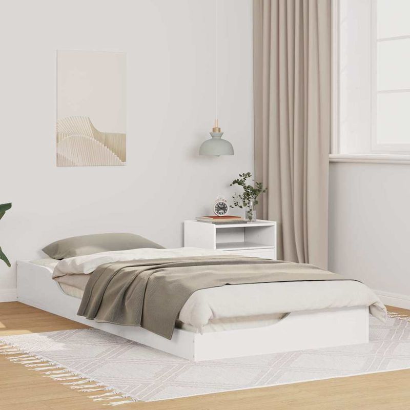Casa si Gradina - Mobilier - Paturi si accesorii - Paturi - Cadru de pat de podea Alb 80 x 210 cm Lemn de brad solid - Infinity.ro