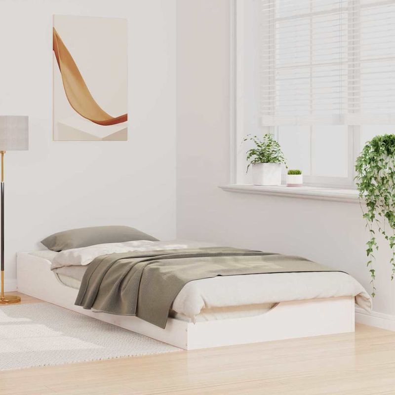 Casa si Gradina - Mobilier - Paturi si accesorii - Paturi - Cadru de pat de podea Alb 80 x 210 cm Lemn de brad solid - Infinity.ro