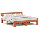 Casa si Gradina - Mobilier - Paturi si accesorii - Paturi - Cadru de pat cu headboard Maro ceruit 180 x 200 cm Lemn de brad - Infinity.ro