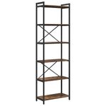 Casa si Gradina - Mobilier - Biblioteci si rafturi - Biblioteci - Biblioteca Stejar afumat 60 x 30 x 188 cm MDF si Otel - Infinity.ro