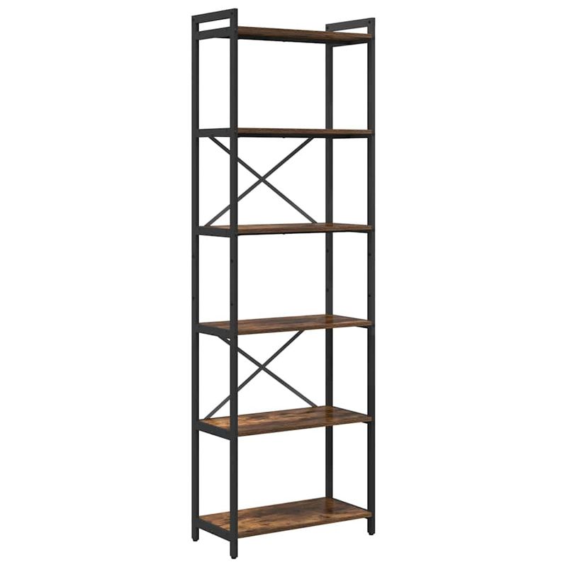 Casa si Gradina - Mobilier - Biblioteci si rafturi - Biblioteci - Biblioteca Stejar afumat 60 x 30 x 188 cm MDF si Otel - Infinity.ro