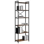Casa si Gradina - Mobilier - Biblioteci si rafturi - Biblioteci - Biblioteca Stejar afumat 60 x 30 x 188 cm MDF si Otel - Infinity.ro