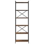 Casa si Gradina - Mobilier - Biblioteci si rafturi - Biblioteci - Biblioteca Stejar afumat 60 x 30 x 188 cm MDF si Otel - Infinity.ro