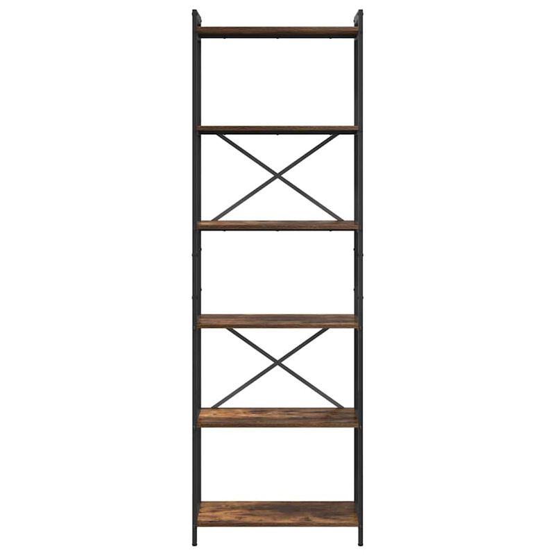 Casa si Gradina - Mobilier - Biblioteci si rafturi - Biblioteci - Biblioteca Stejar afumat 60 x 30 x 188 cm MDF si Otel - Infinity.ro
