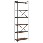 Casa si Gradina - Mobilier - Biblioteci si rafturi - Biblioteci - Biblioteca Stejar afumat 60 x 30 x 188 cm MDF si Otel - Infinity.ro