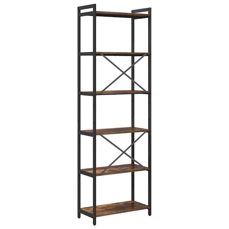 Casa si Gradina - Mobilier - Biblioteci si rafturi - Biblioteci - Biblioteca Stejar afumat 60 x 30 x 188 cm MDF si Otel - Infinity.ro