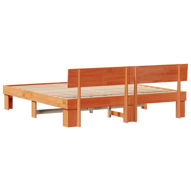 Casa si Gradina - Mobilier - Paturi si accesorii - Paturi - Cadru de pat cu headboard Maro ceruit 180 x 200 cm Lemn de brad - Infinity.ro