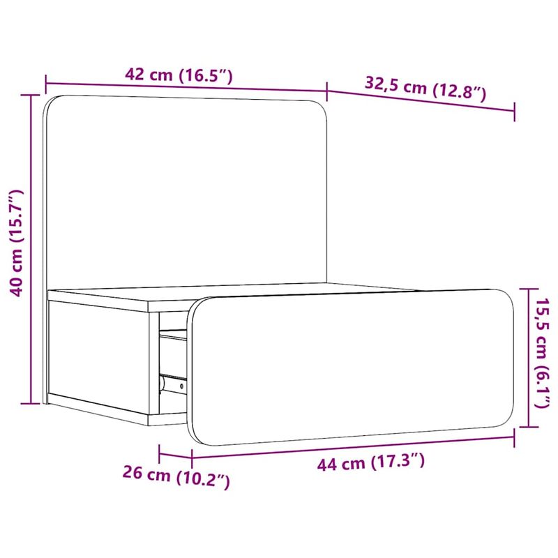 Casa si Gradina - Mobilier - Comode si corpuri - Noptiere - Noptiera Montata pe Perete cu sertar Pe perete Alb 44 x 32.5 x 40 cm - Infinity.ro