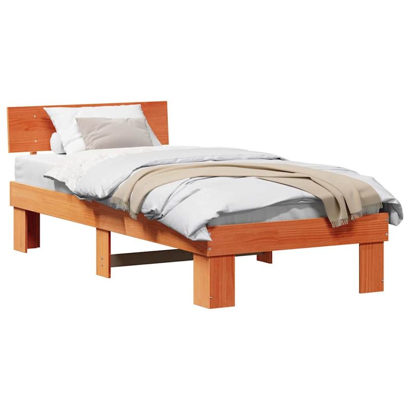 Casa si Gradina - Mobilier - Paturi si accesorii - Paturi - Cadru de pat Maro ceruit 100 x 200 cm Lemn de brad solid - Infinity.ro