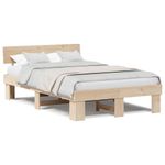 Casa si Gradina - Mobilier - Paturi si accesorii - Paturi - Cadru de pat cu headboard Maro 120 x 200 cm Lemn de brad solid - Infinity.ro