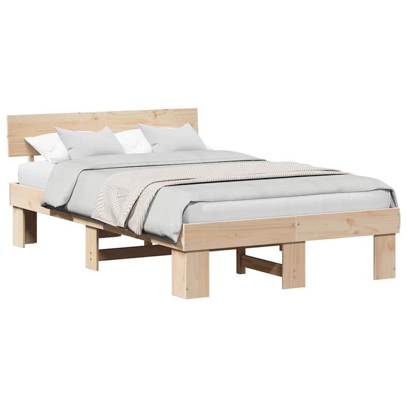 Casa si Gradina - Mobilier - Paturi si accesorii - Paturi - Cadru de pat cu headboard Maro 120 x 200 cm Lemn de brad solid - Infinity.ro