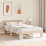 Casa si Gradina - Mobilier - Paturi si accesorii - Paturi - Cadru de pat cu headboard Maro 120 x 200 cm Lemn de brad solid - Infinity.ro