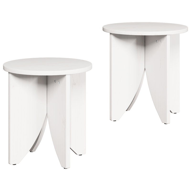 Casa si Gradina - Mobilier - Mese si birouri - Masute de cafea - Set de masute de cafea 2 pcs Alb 41.5 x 41.5 x 44 cm - Infinity.ro