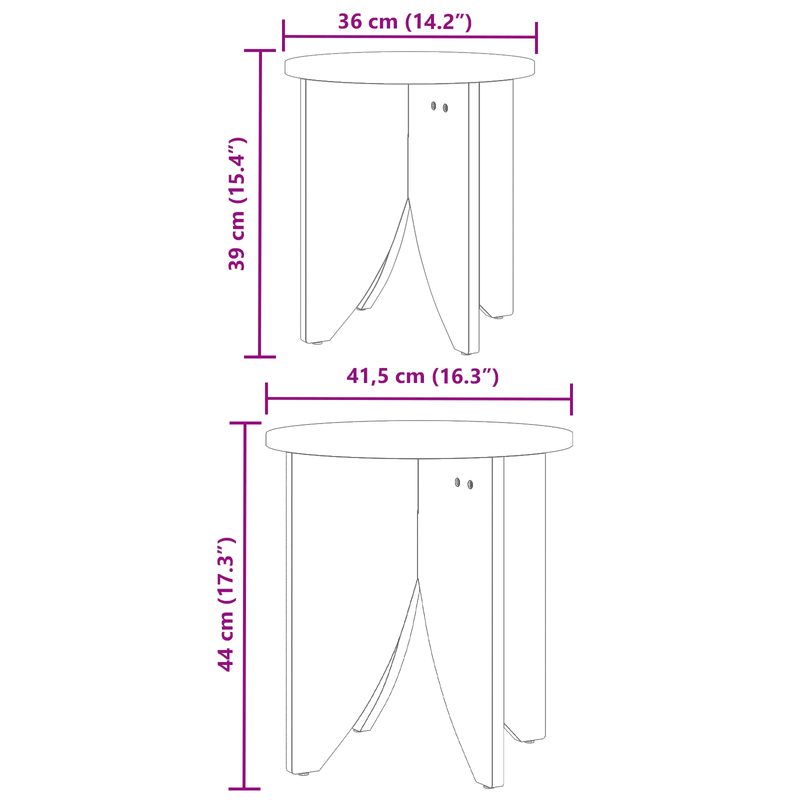 Casa si Gradina - Mobilier - Mese si birouri - Masute de cafea - Set de masute de cafea 2 pcs Alb 41.5 x 41.5 x 44 cm - Infinity.ro