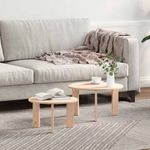 Casa si Gradina - Mobilier - Mese si birouri - Masute de cafea - Set de masute de cafea 2 pcs natural 47.5 x 47.5 x 27 cm - Infinity.ro