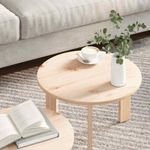 Casa si Gradina - Mobilier - Mese si birouri - Masute de cafea - Set de masute de cafea 2 pcs natural 47.5 x 47.5 x 27 cm - Infinity.ro
