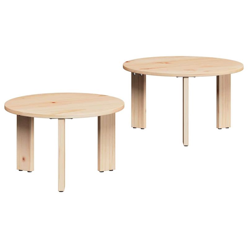 Casa si Gradina - Mobilier - Mese si birouri - Masute de cafea - Set de masute de cafea 2 pcs natural 47.5 x 47.5 x 27 cm - Infinity.ro