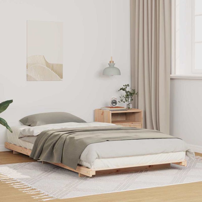 Casa si Gradina - Mobilier - Paturi si accesorii - Paturi - Cadru de pat de podea Maro 100 x 210 cm Lemn masiv de pin - Infinity.ro