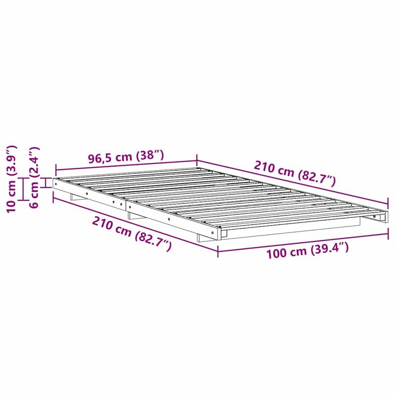 Casa si Gradina - Mobilier - Paturi si accesorii - Paturi - Cadru de pat de podea Maro 100 x 210 cm Lemn masiv de pin - Infinity.ro