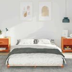 Casa si Gradina - Mobilier - Paturi si accesorii - Paturi - Cadru de pat de podea Maro ceruit 140 x 210 cm - Infinity.ro