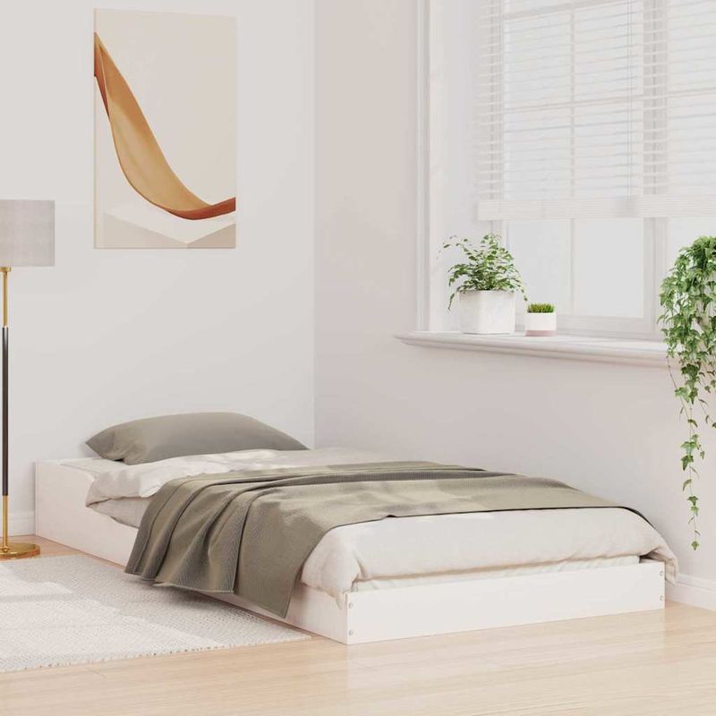 Casa si Gradina - Mobilier - Paturi si accesorii - Paturi - Cadru de pat Alb 90 x 200 cm Lemn masiv de pin - Infinity.ro