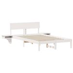 Casa si Gradina - Mobilier - Paturi si accesorii - Paturi - Cadru de pat cu mese laterale cu headboard Alb 140 x 200 cm - Infinity.ro
