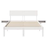 Casa si Gradina - Mobilier - Paturi si accesorii - Paturi - Cadru de pat cu mese laterale cu headboard Alb 140 x 200 cm - Infinity.ro