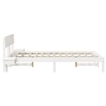 Casa si Gradina - Mobilier - Paturi si accesorii - Paturi - Cadru de pat cu mese laterale cu headboard Alb 140 x 200 cm - Infinity.ro