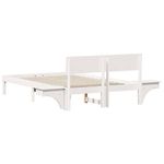 Casa si Gradina - Mobilier - Paturi si accesorii - Paturi - Cadru de pat cu mese laterale cu headboard Alb 140 x 200 cm - Infinity.ro