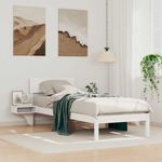 Casa si Gradina - Mobilier - Paturi si accesorii - Paturi - Cadru de pat cu mese laterale Alb 75 x 190 cm Lemn masiv de pin - Infinity.ro