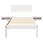 Casa si Gradina - Mobilier - Paturi si accesorii - Paturi - Cadru de pat cu mese laterale Alb 75 x 190 cm Lemn masiv de pin - Infinity.ro