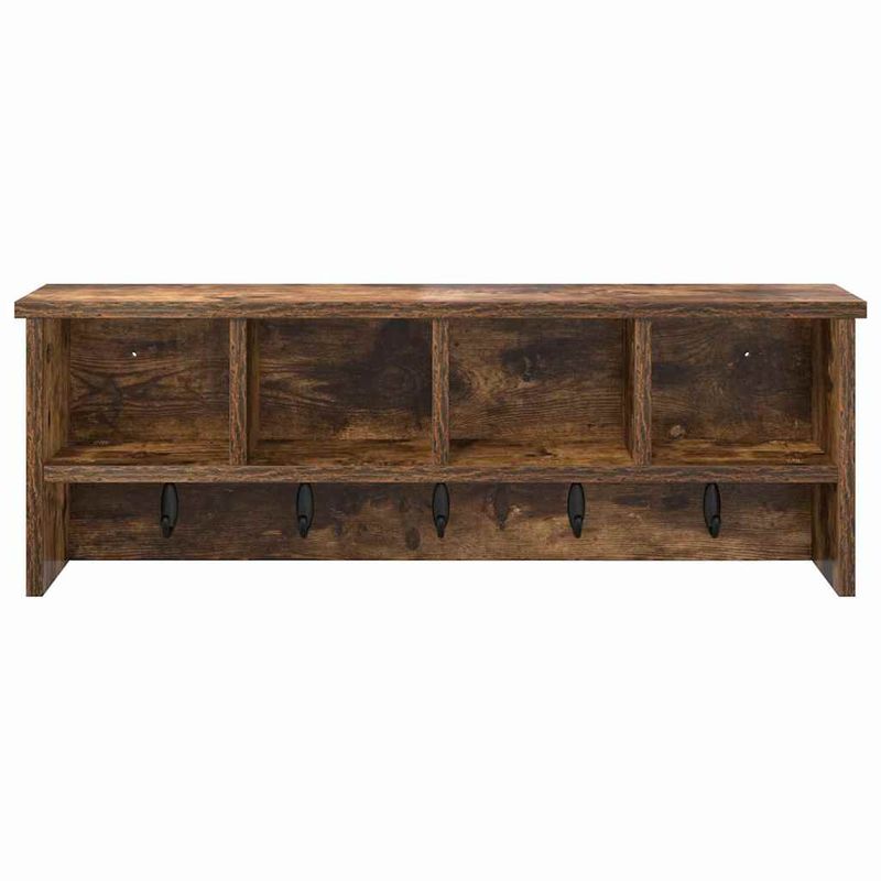 Casa si Gradina - Mobilier - Biblioteci si rafturi - Rafturi - Racator de paltoane montat pe perete cu raft Pe perete Stejar afumat - Infinity.ro