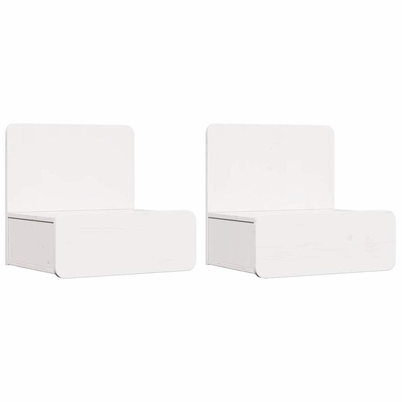 Casa si Gradina - Mobilier - Comode si corpuri - Noptiere - Noptiera Montata pe Perete 2 pcs Alb 44 x 32.5 x 40 cm - Infinity.ro