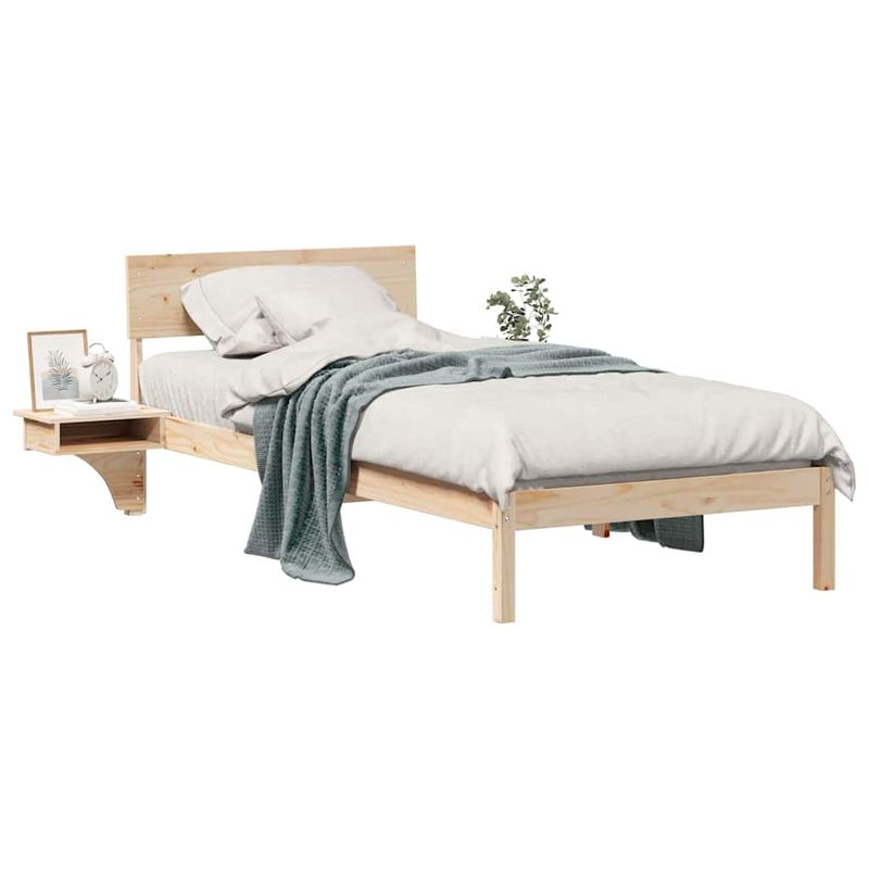 Casa si Gradina - Mobilier - Paturi si accesorii - Paturi - Cadru de pat cu mese laterale cu headboard Maro 90 x 190 cm - Infinity.ro