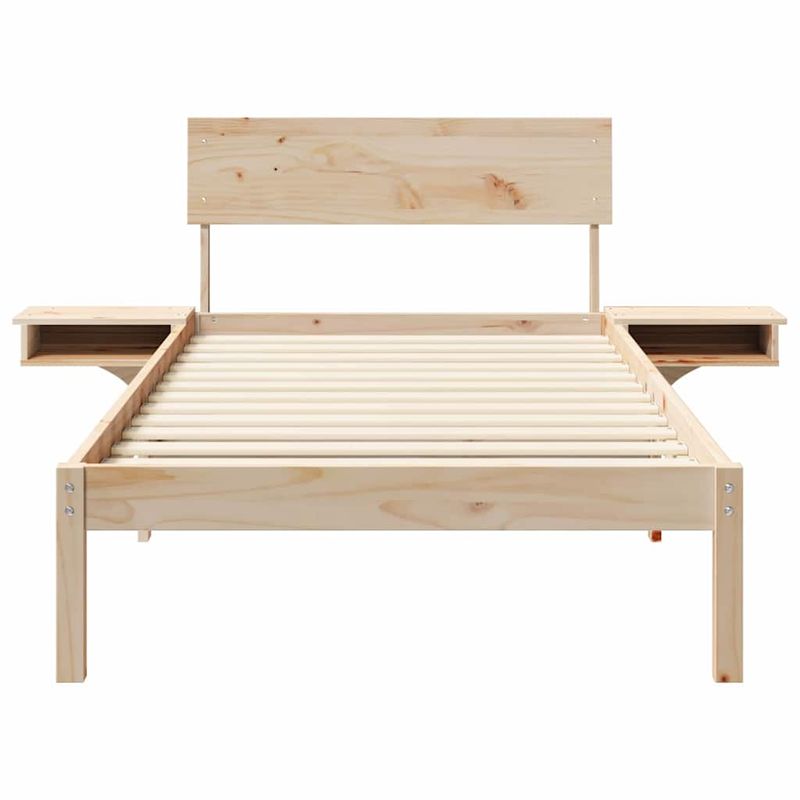 Casa si Gradina - Mobilier - Paturi si accesorii - Paturi - Cadru de pat cu mese laterale cu headboard Maro 90 x 190 cm - Infinity.ro