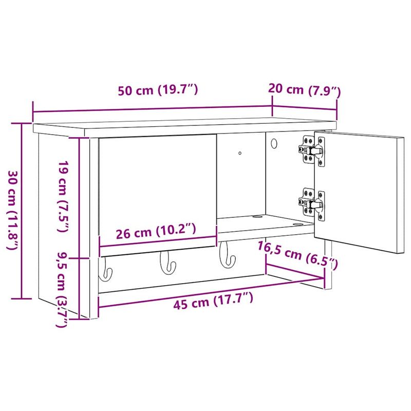 Casa si Gradina - Mobilier - Biblioteci si rafturi - Rafturi - Racator de paltoane montat pe perete Lemn vechi 50 x 20 x 30 cm - Infinity.ro